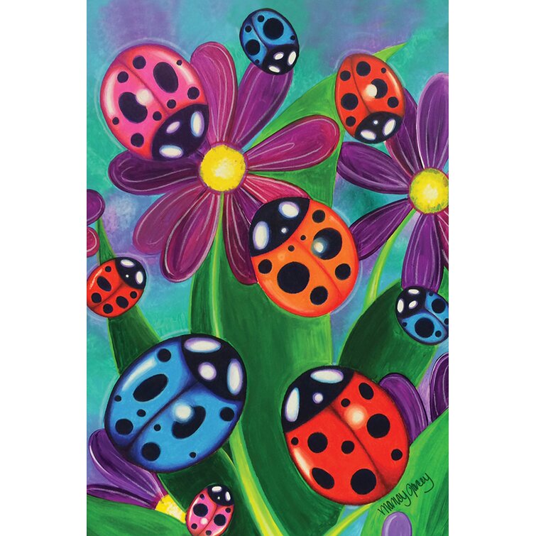 Toland Home Garden Drapeau color 40 x 28 po coccinelle et